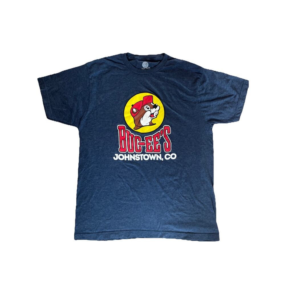 Buc-ee’s Johnstown CO Graphic T Shirt Men’s XL Blue Beaver Logo Tee